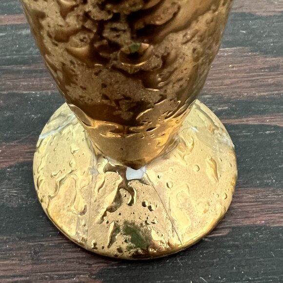 Vintage Weeping 22K Gold Tall Salt & Pepper Shakers – 4" - Picture 7 of 8